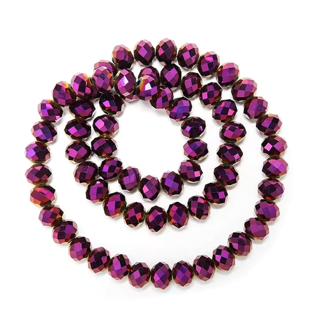 Cristal Chino - 8x7mm - Fucsia oscuro Metalizado