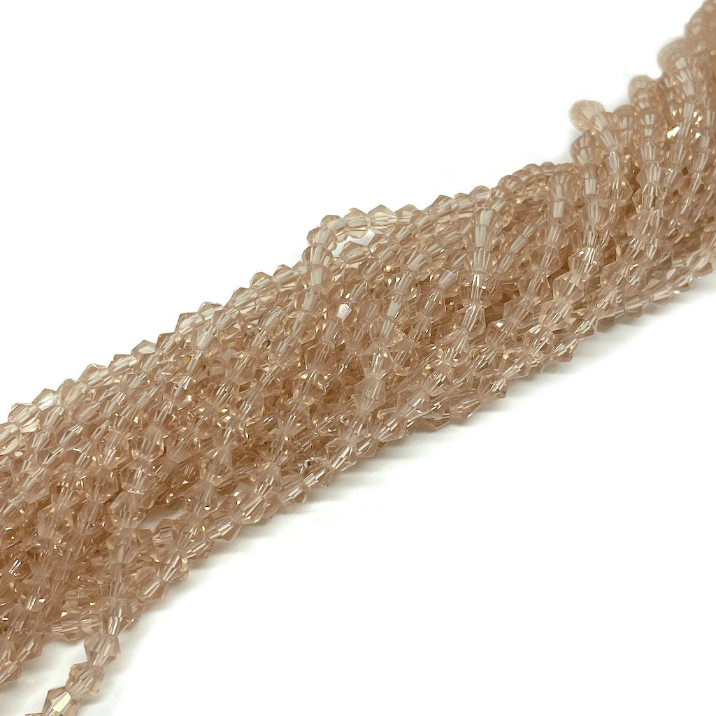 Cristal Tupi-Bicono - 4mm - Beige Transparente
