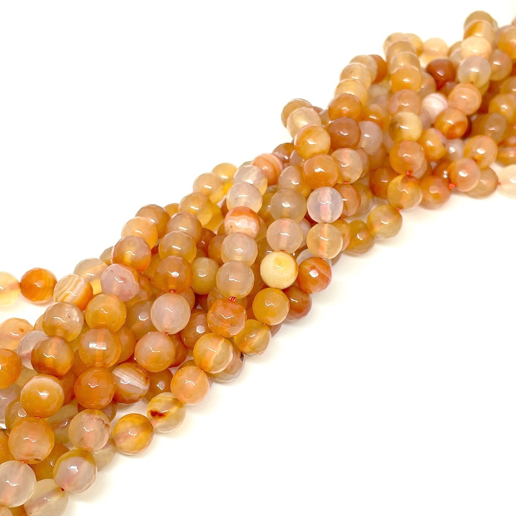 Ágata Facetada - 8mm - Naranja matizado