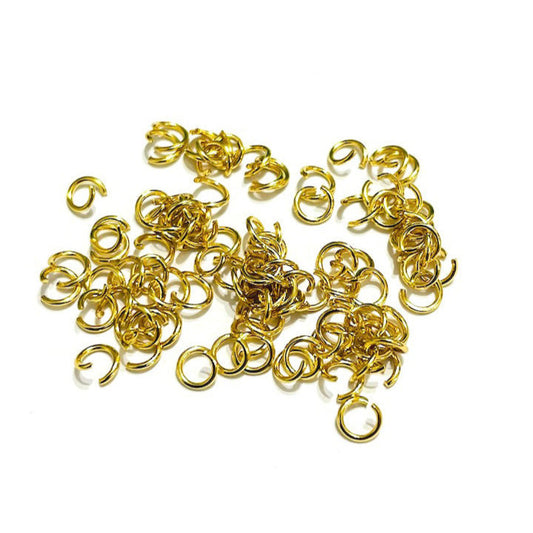 Argollas de unión 5mm - Acero Quirúrgico Dorado - 40 und