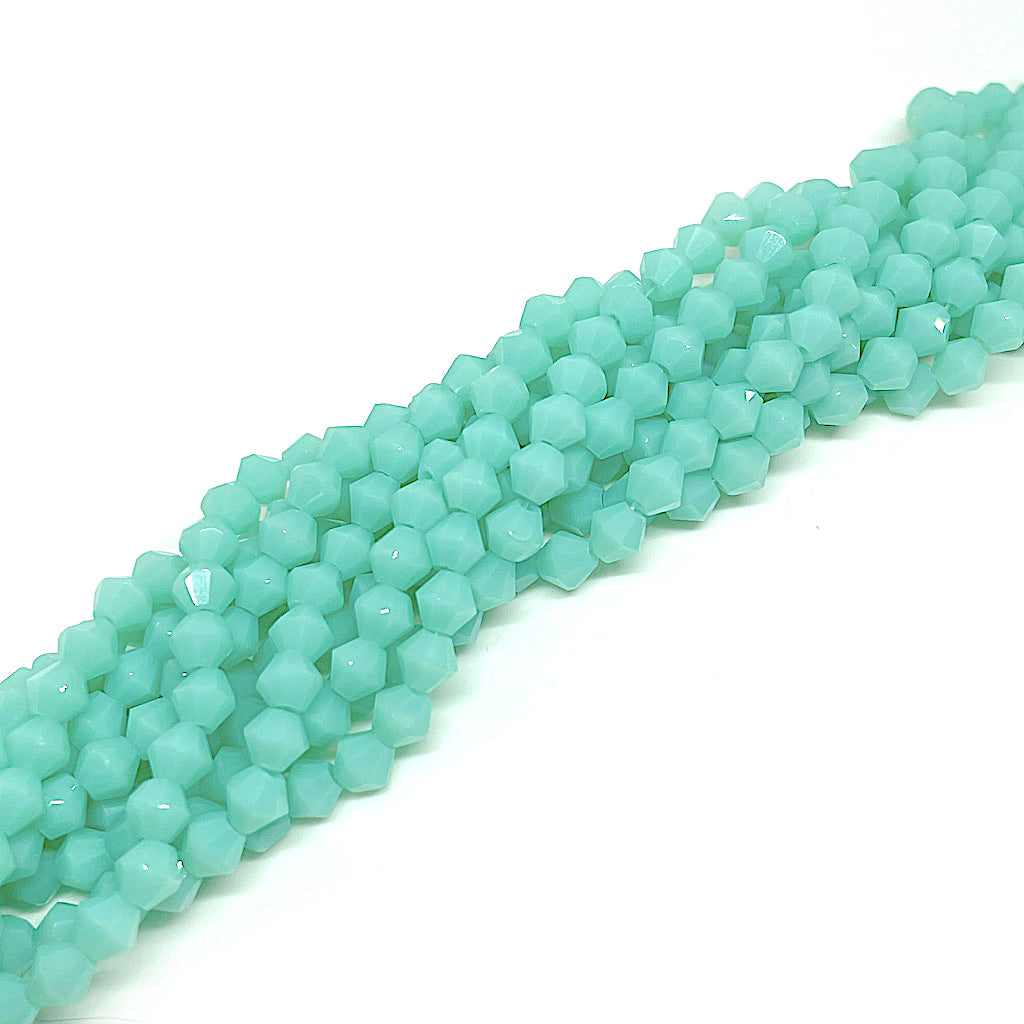 Cristal Tupi-Bicono - 4mm - Verde Agua