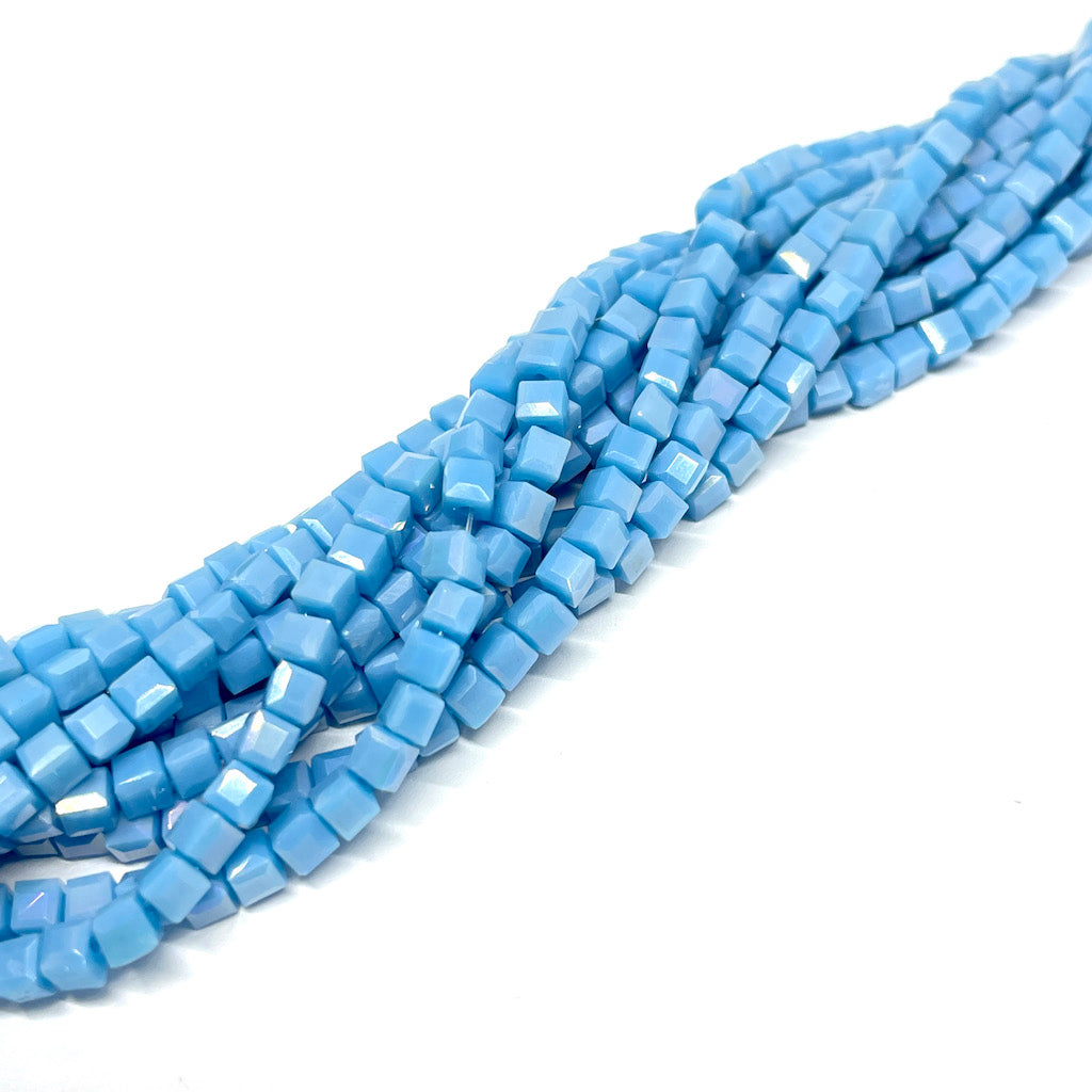 Cristal Cuadrado de 3x3mm - Celeste