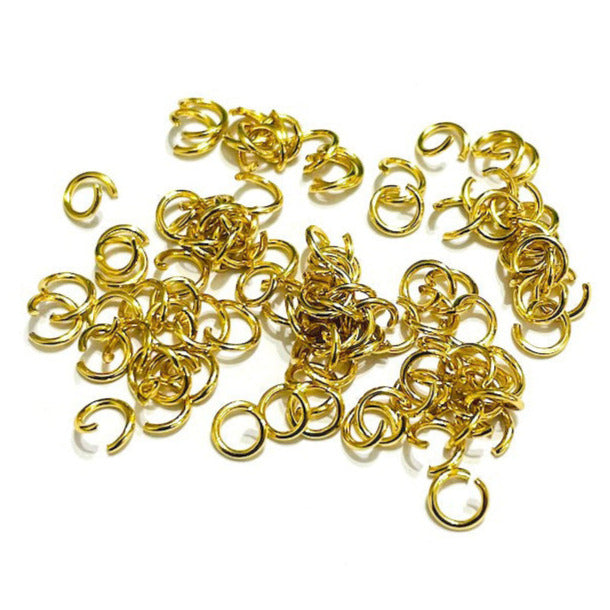 Argollas de unión 6mm - Acero Quirúrgico Dorado - 40und