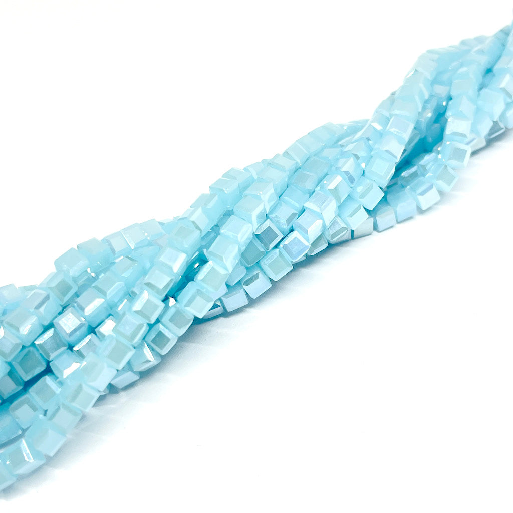 Cristal Cuadrado de 3x3mm - Celeste claro brillante