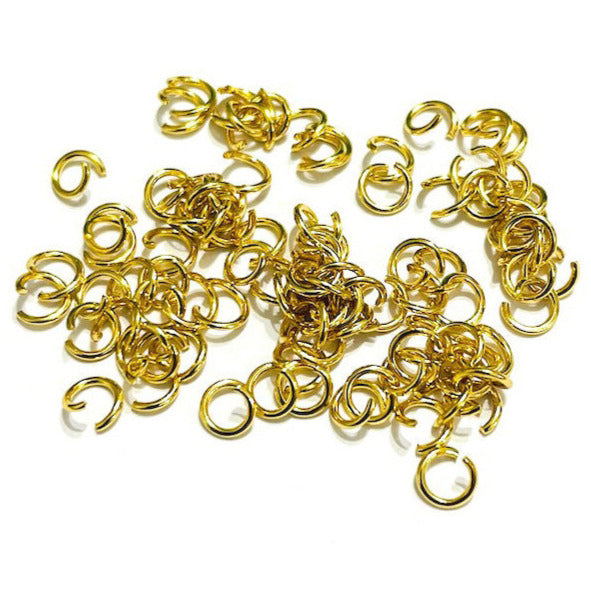 Argollas 7mm Acero Quirurgico Dorado 20 und Arpa Boutique