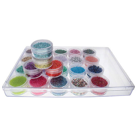 Caja Plástica Organizadora para Bisutería | 24 frascos