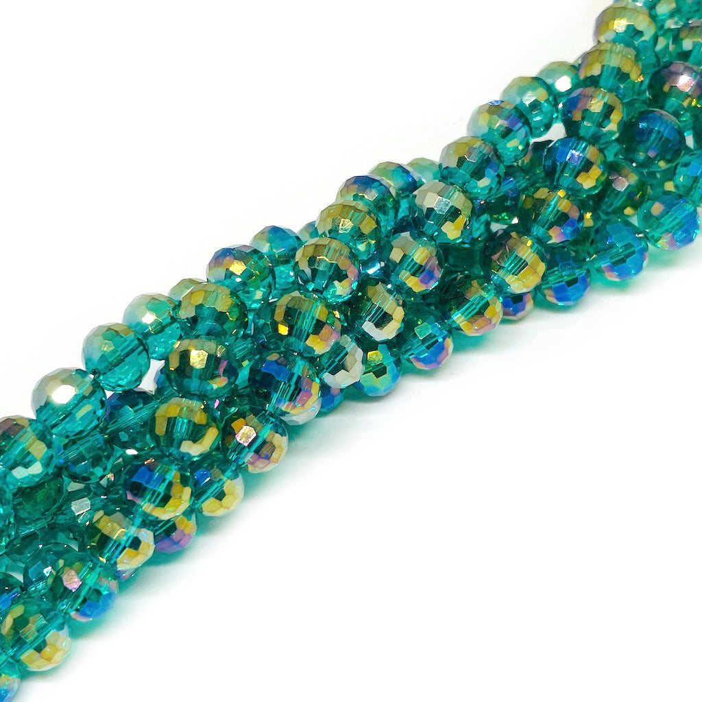 Cristal Redondo - 8mm - Verde Tornasol