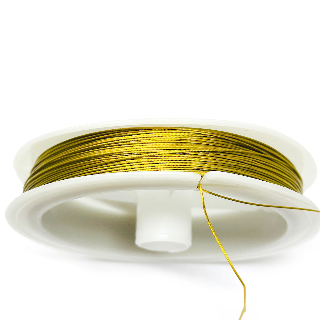 Alambre de acero recubierto - 0.45mm - 45mt - Dorado oscuro