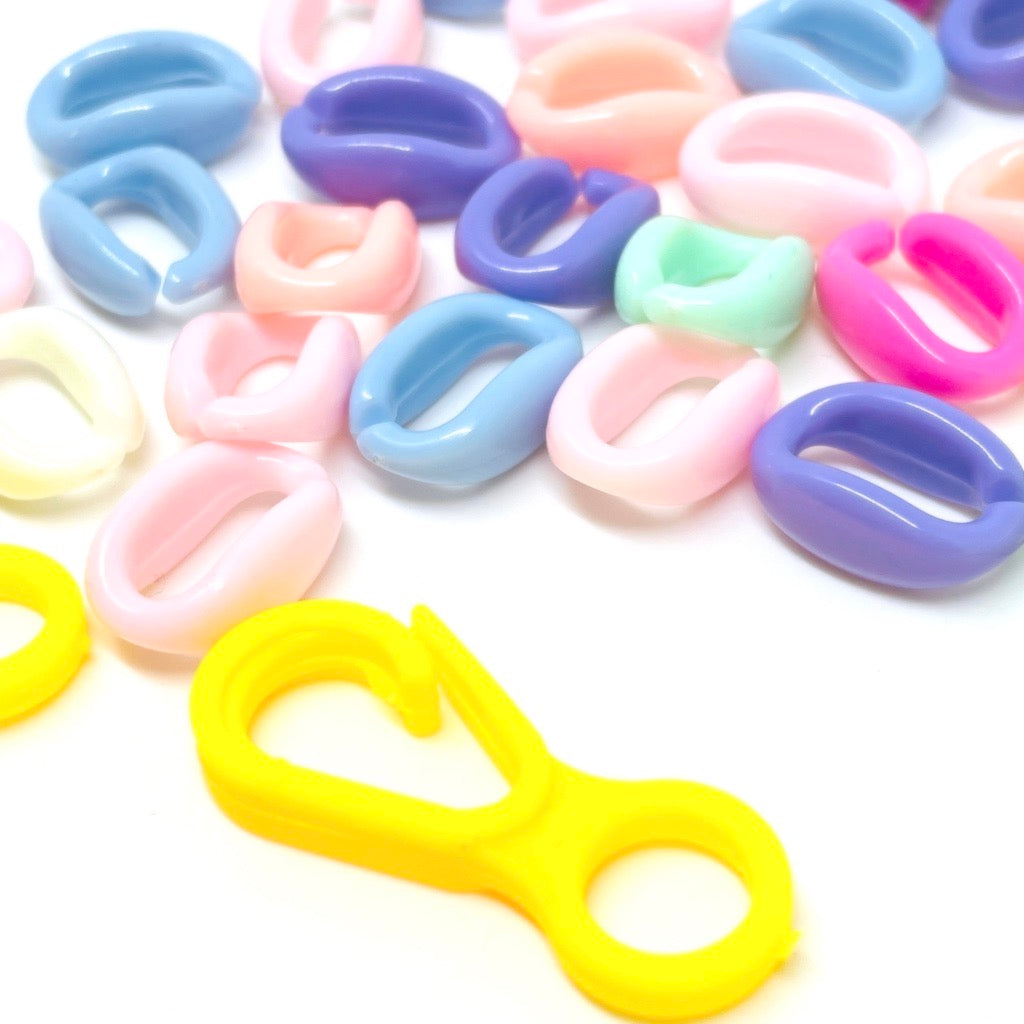 Set Eslabones acrílico- 15mm - Pastel