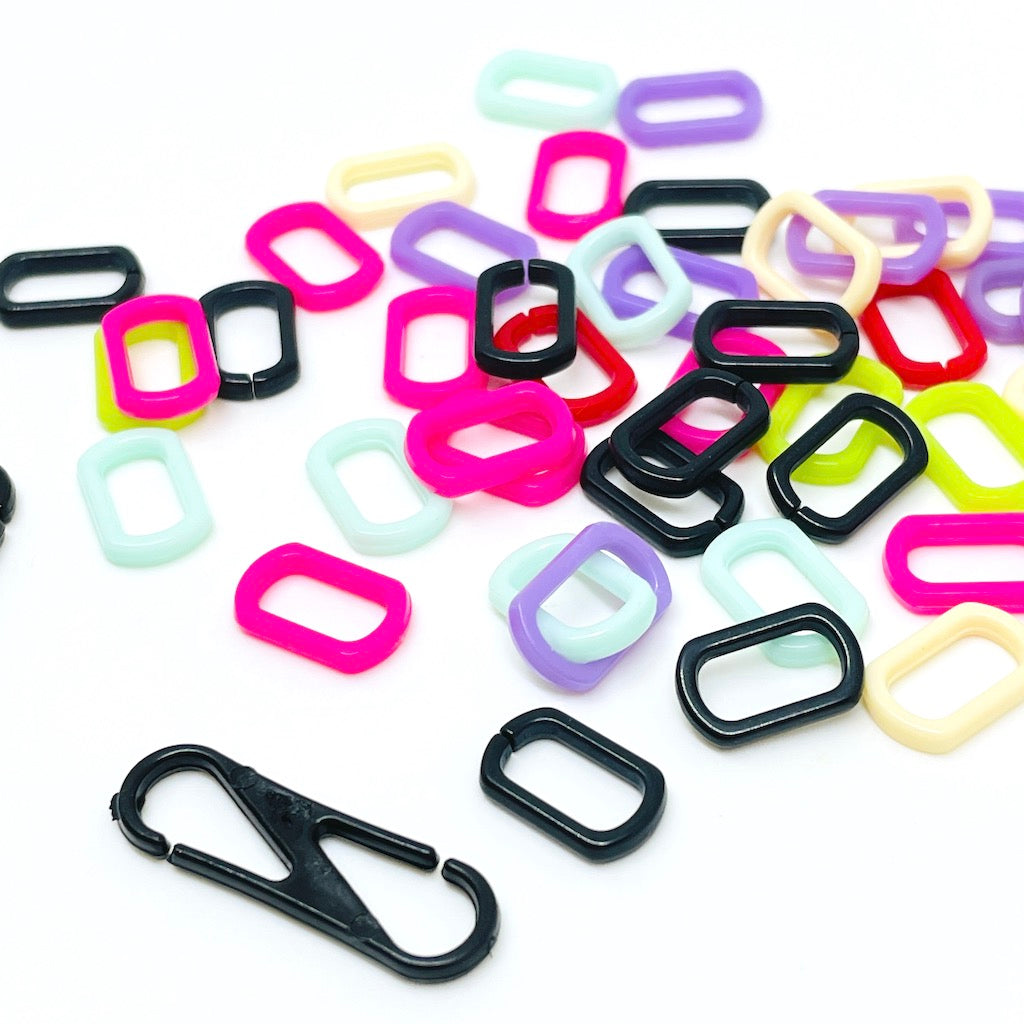 Set Eslabones delgados acrílicos - 15mm - Multicolor