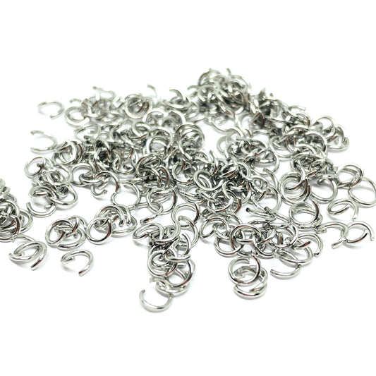 Argollas de unión 4mm - Acero Quirúrgico Plateado - 80 und