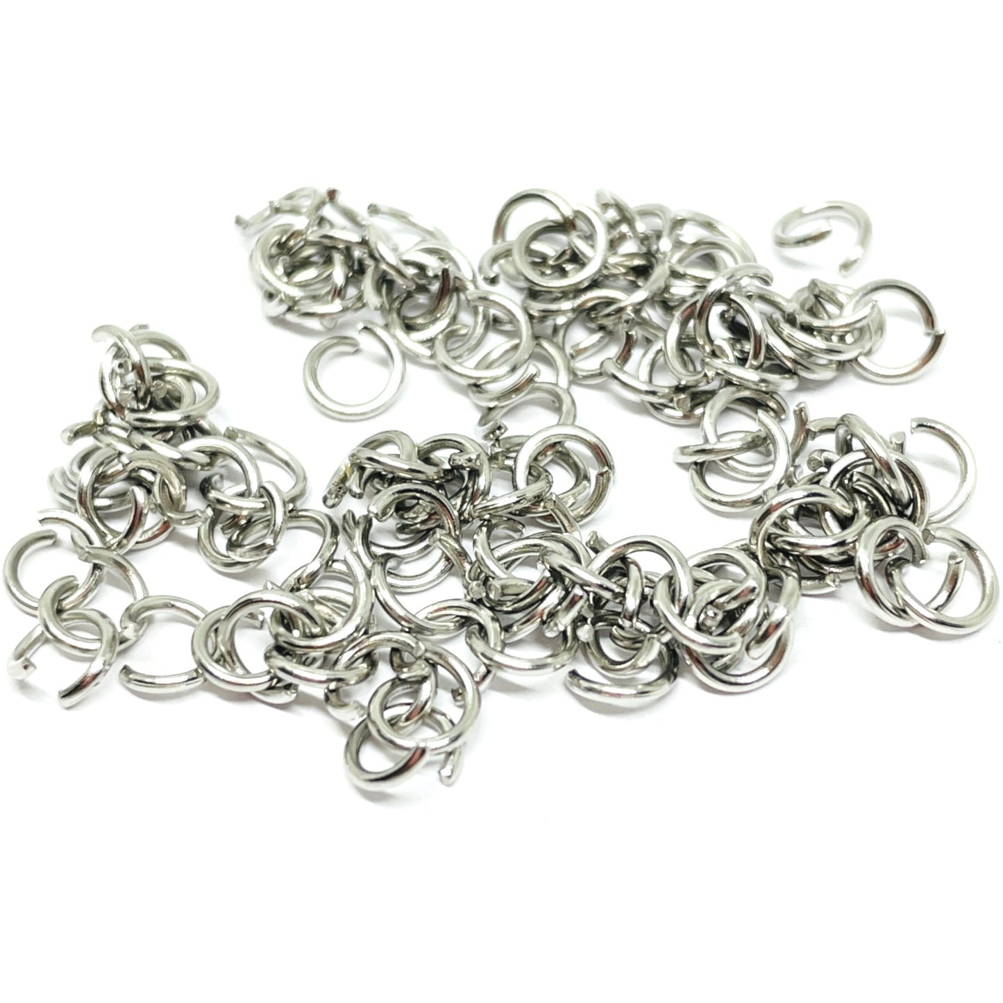 Argollas de unión 5mm - Acero Quirúrgico Plateado - 80und