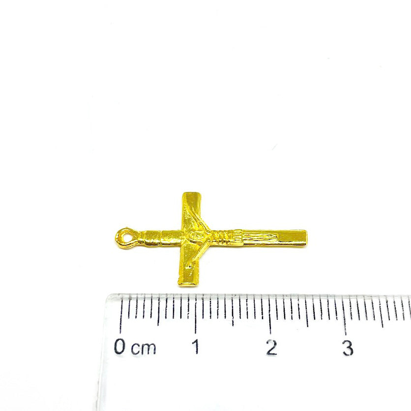 Colgantes Religiosos - Cruz Dorada - Modelo 5 - 25mm - 6und.