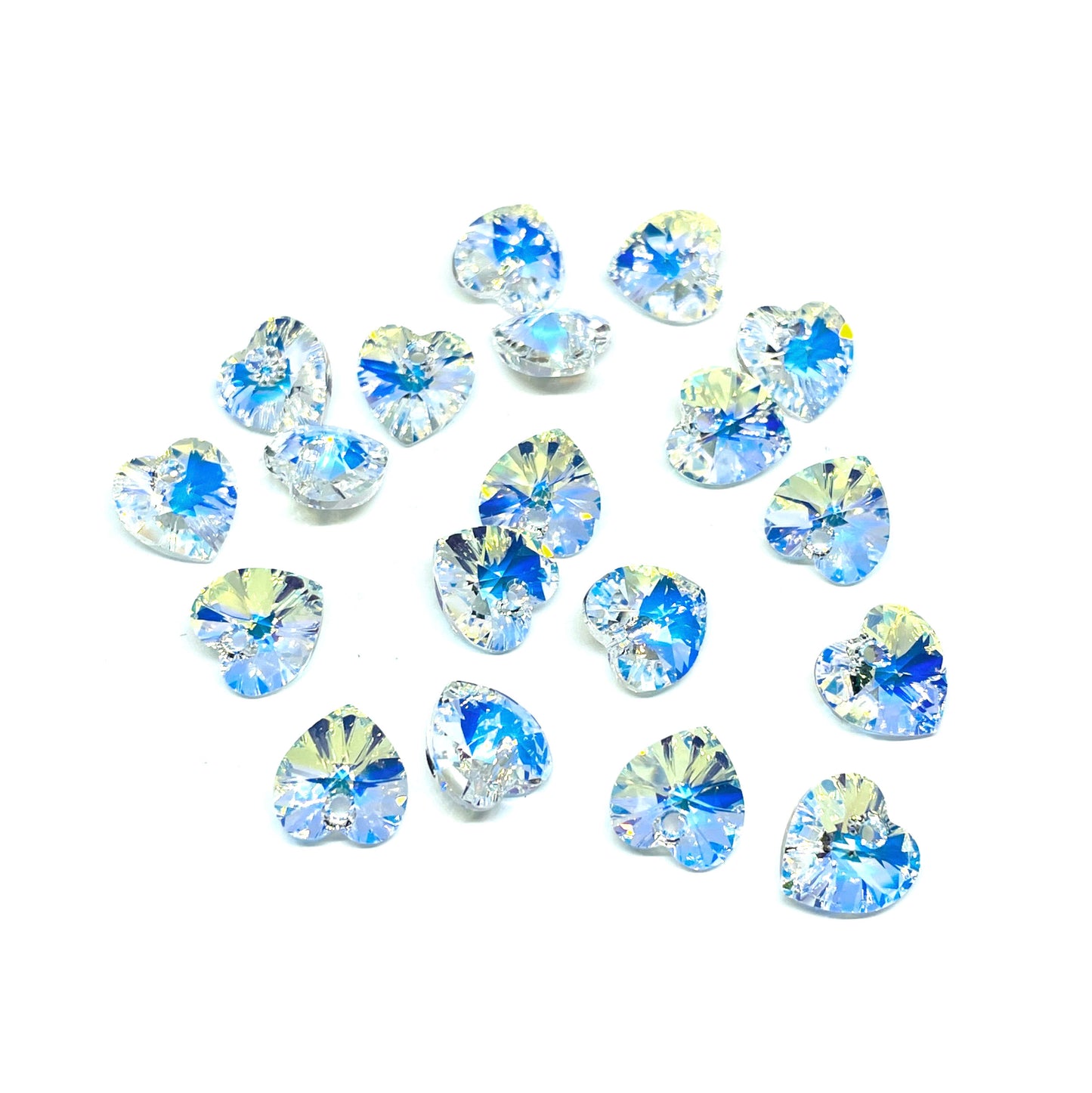 Colgante Corazón Cristal Austriaco - 10mm - Aurora Boreal AB - 1und