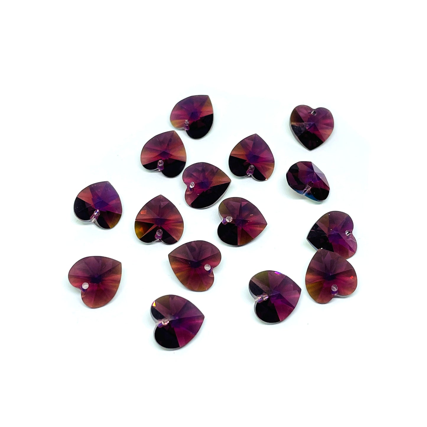 Colgante Corazón Cristal Austriaco - 10mm - Violeta AB - 1und