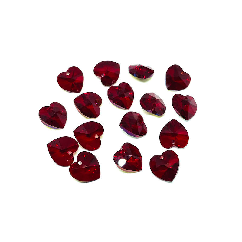 Colgante Corazón Cristal Austriaco - 10mm - Burgundy AB - 1und