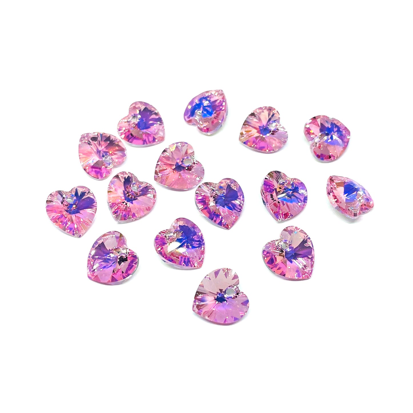 Colgante Corazón Cristal Austriaco - 10mm - Rose AB - 1und