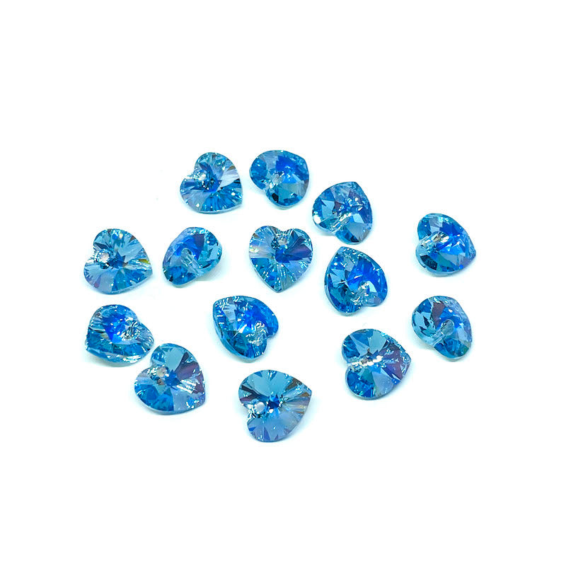 Colgante Corazón Cristal Austriaco - 10mm - Aquamarine AB - 1und