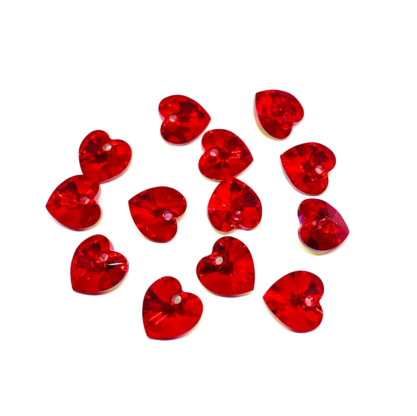 Colgante Corazón Cristal Austriaco - 10mm - Rojo AB - 1und