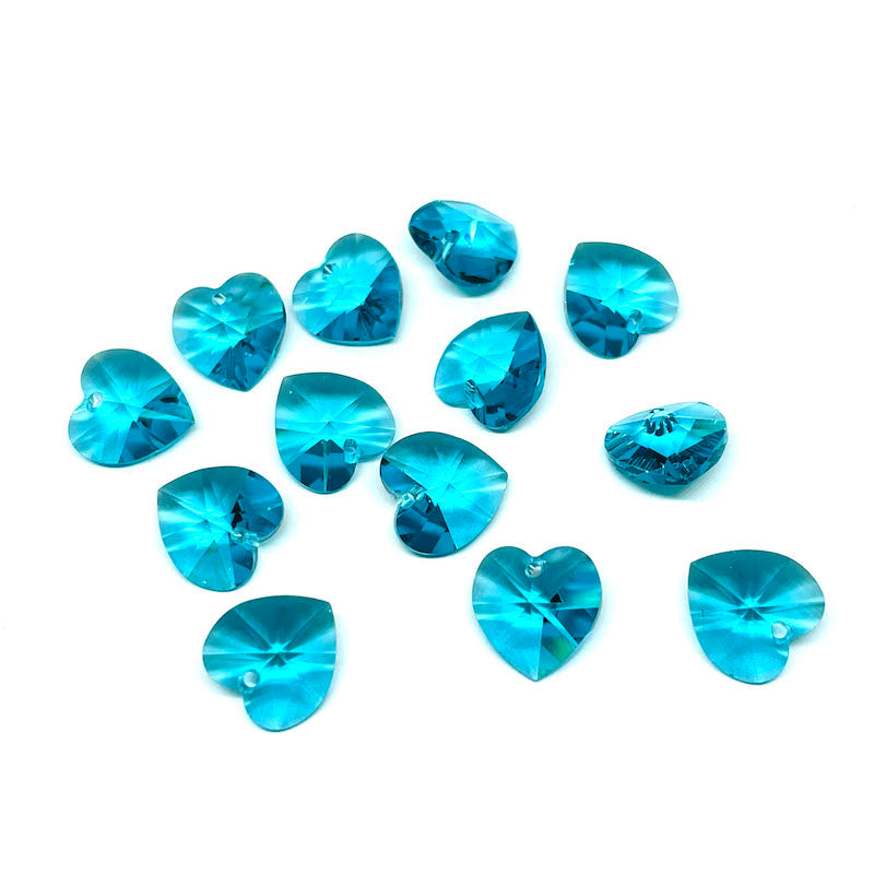 Colgante Corazón Cristal Austriaco - 10mm - Turquesa - 1und