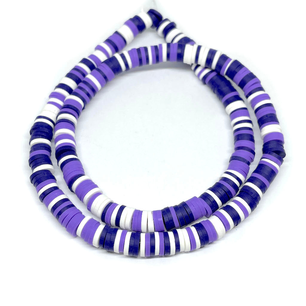 Cuentas de Fimo - 6x1mm - Morado surtido