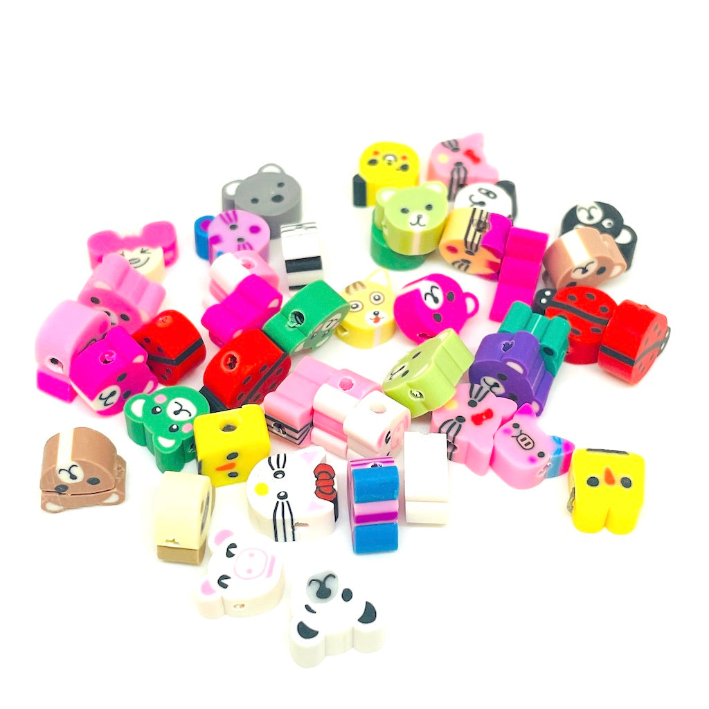 Cuentas Arcilla polimérica - Animalitos - 9mm - Set 10und