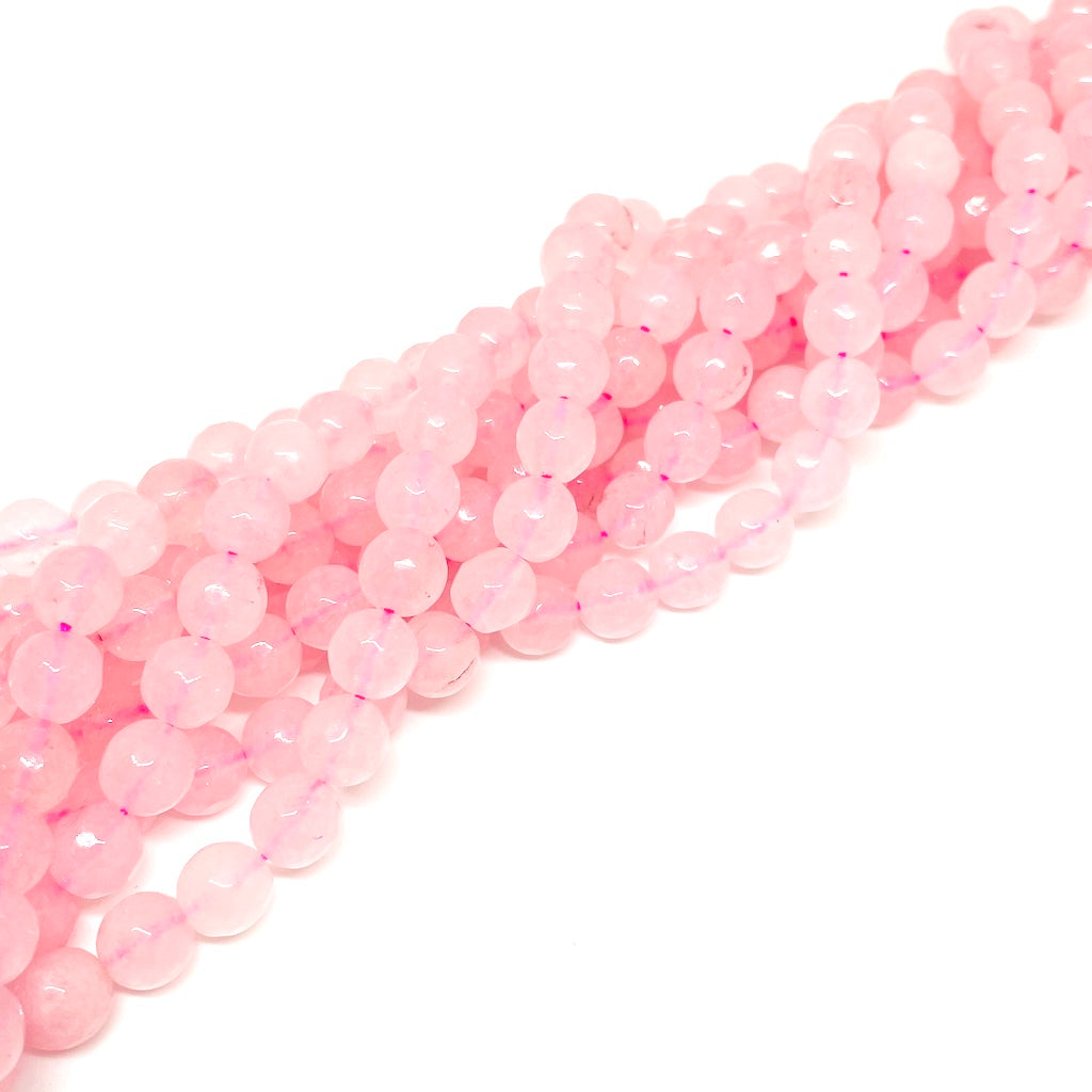 Ágata Facetada - 8mm - Rosado claro