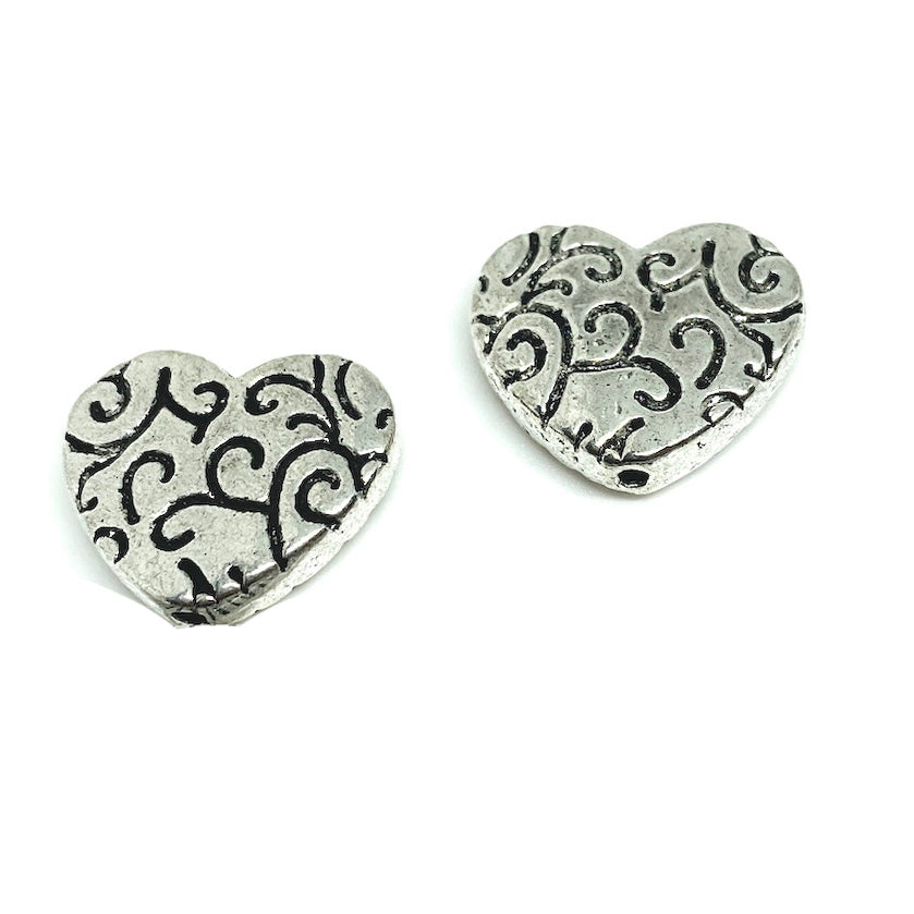 Separador Corazón barroco plateado - 2und
