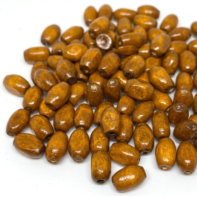 Cuentas de Madera Ovalado - 6x8mm - 20gr - Caramelo