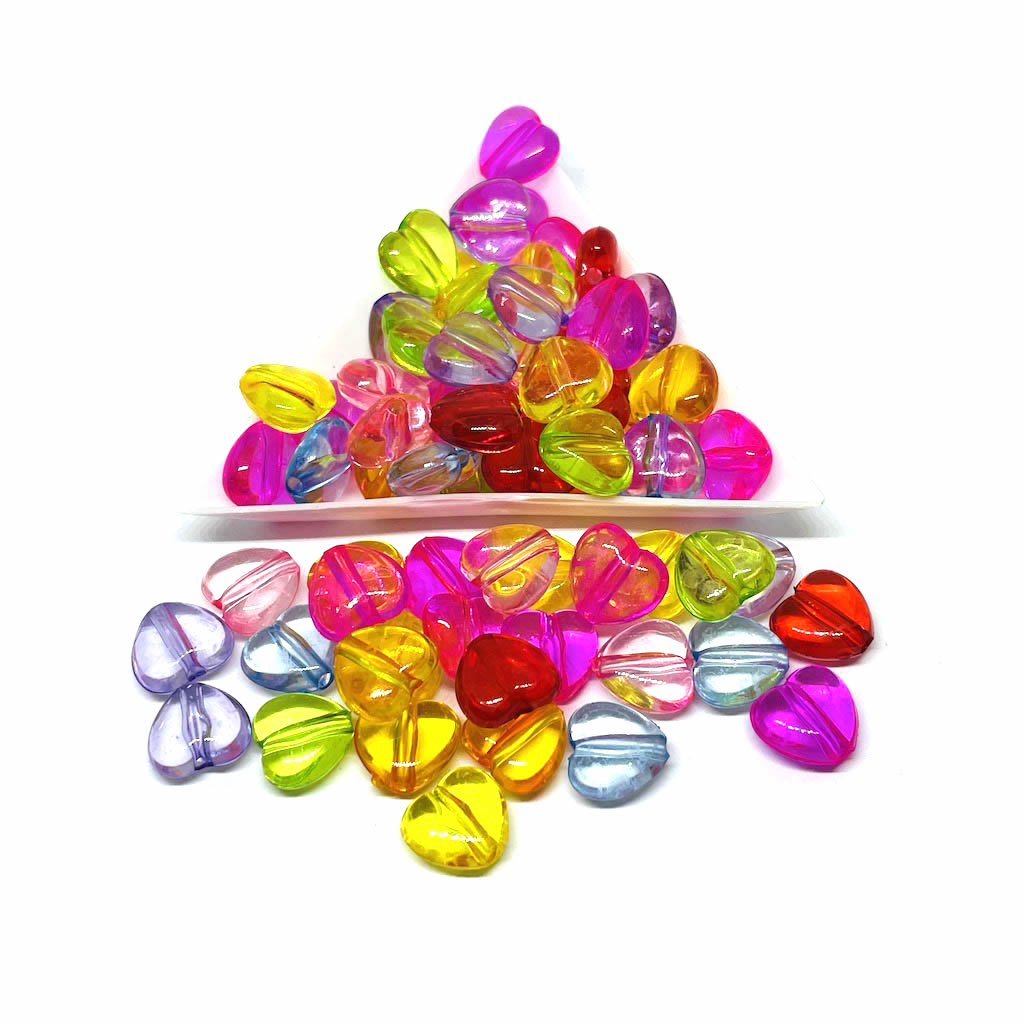 Acrilico Flúor - Corazon - 11mm - 10gr - Mix colores