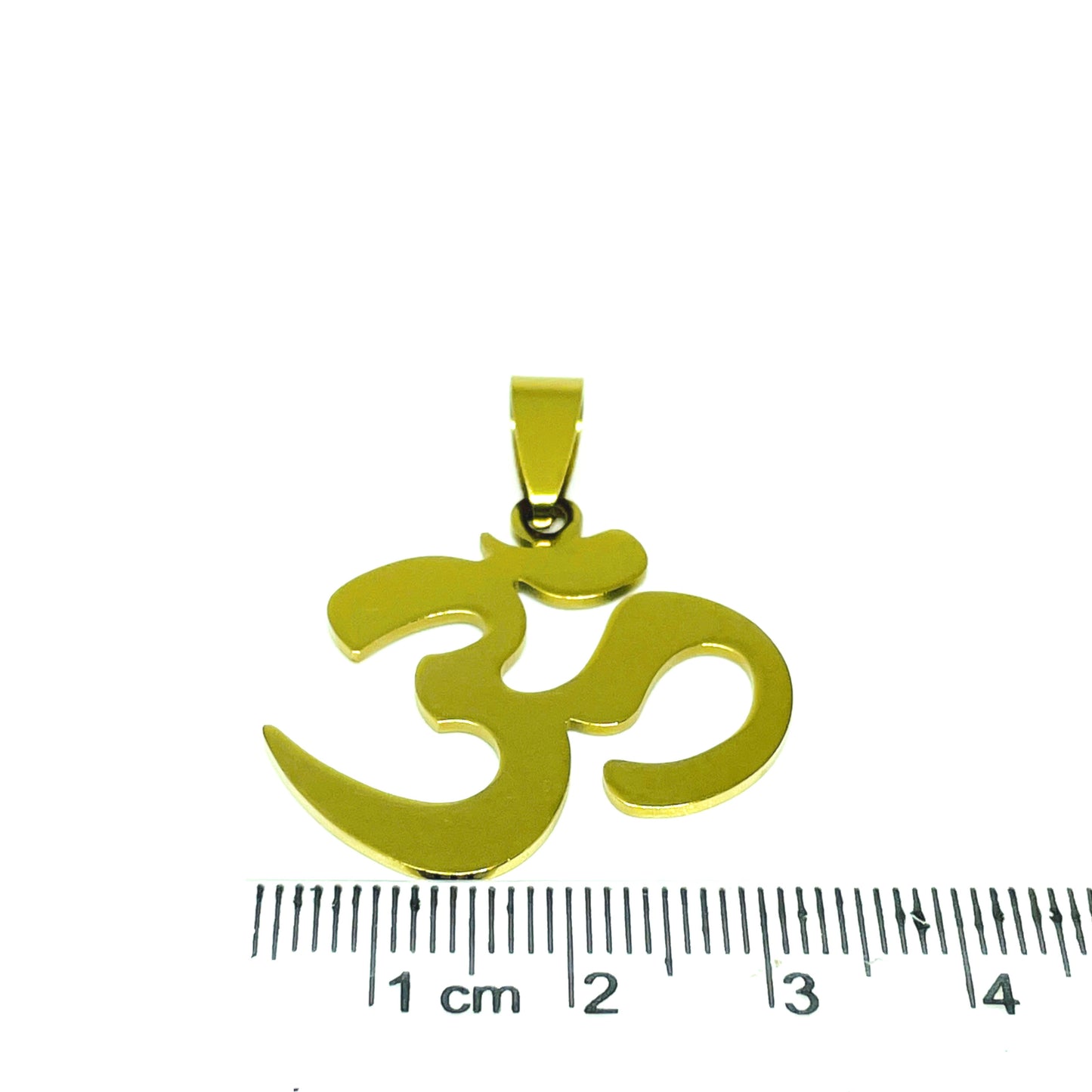 Colgante Acero Quirúrgico - Öm Dorado - 25mm