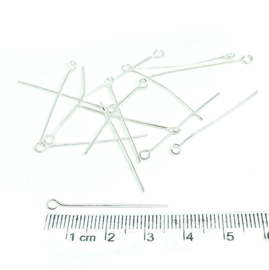 Vástagos Plateado con Argolla - 32mm - 10gr