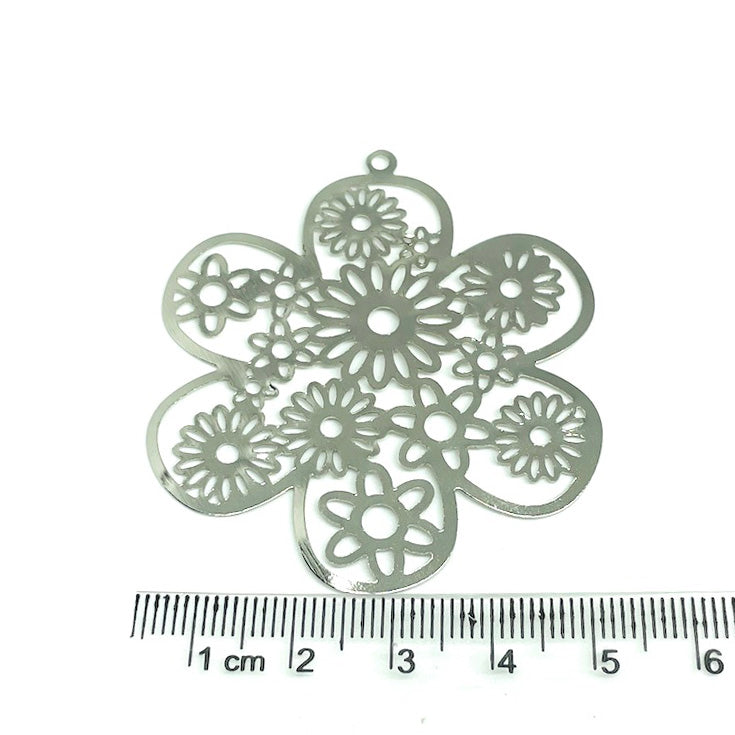 Colgante Laminado Grande - Flor con diseño - 5cm