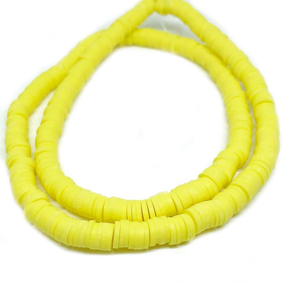 Cuentas de Fimo - 6x1mm - Amarillo