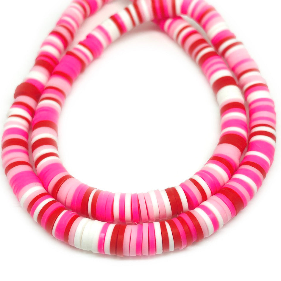Cuentas de Fimo - 6x1mm - Fucsia Surtido