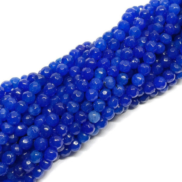 Ágata Facetada - 4mm - Azul Rey