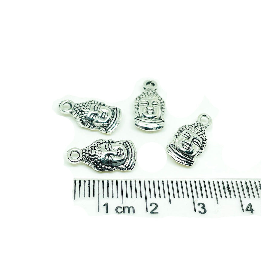 Colgante Cabeza Buda Plateado - 14mm - 4und