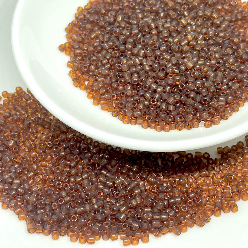 Mostacilla 8/0 - 3mm - 30gr - Café Transparente