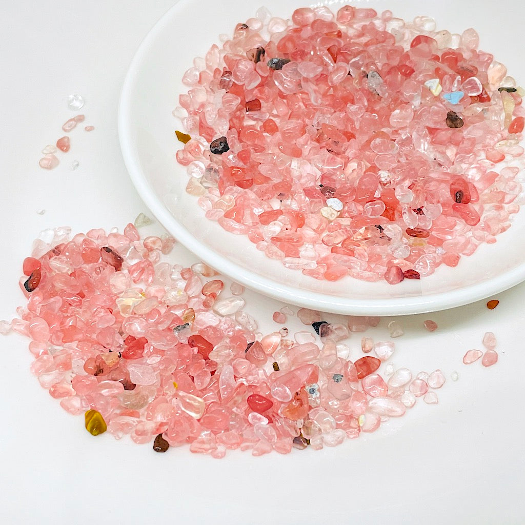 Piedra Natural Picada Para Orgones 100gr | Cuarzo Cherry