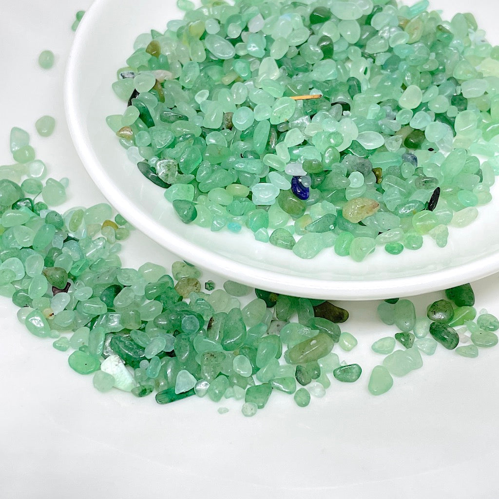 Piedra Natural Picada Para Orgones 100gr | Jade verde