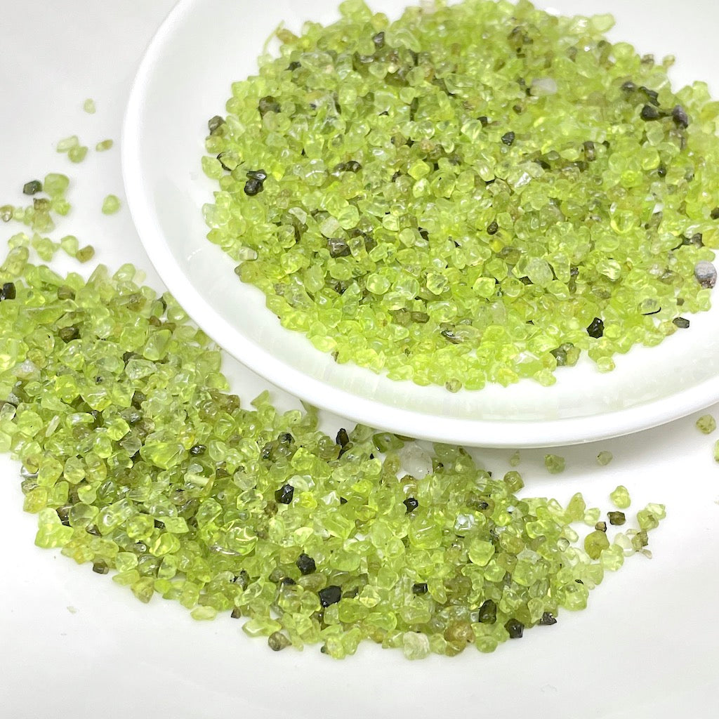 Piedra Natural Picada Para Orgones 100gr | Peridoto