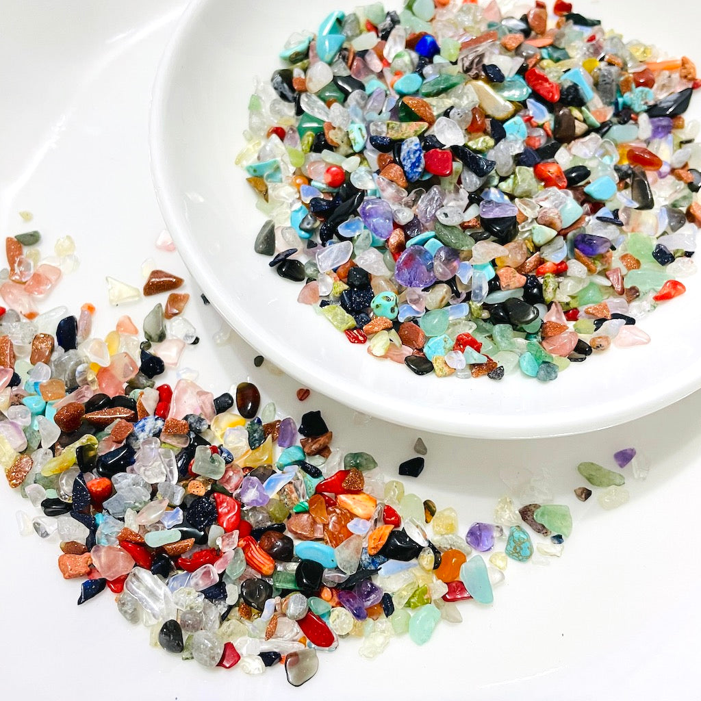 Piedra Natural Picada Para Orgones 100gr | Mix de piedras