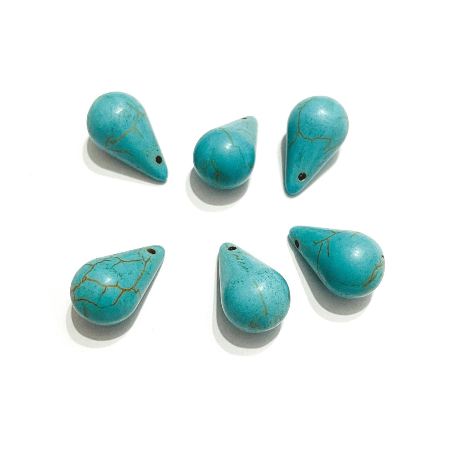 Set gotas de Turquesa Sintética - 16x10mm - 6 und