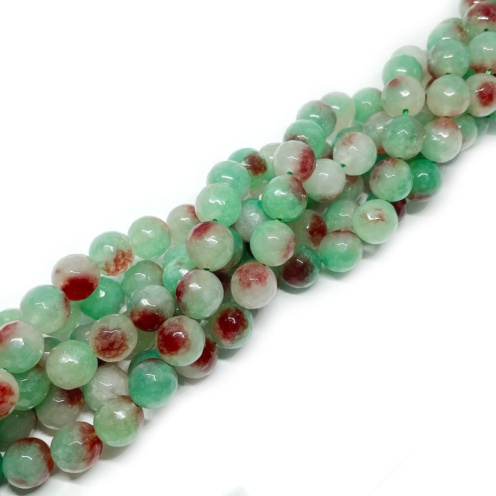 Ágata Facetada - 10mm - Surtido Verde con burdeo