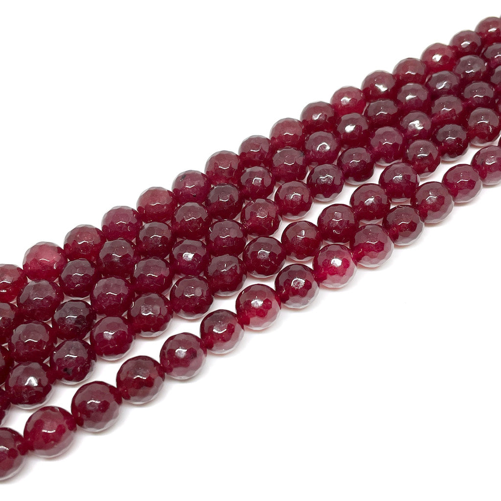 Ágata Facetada - 10mm - Burdeo