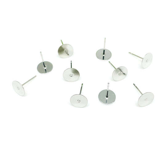 Base aros Plana 6mm - Acero Quirúrgico - 5 pares