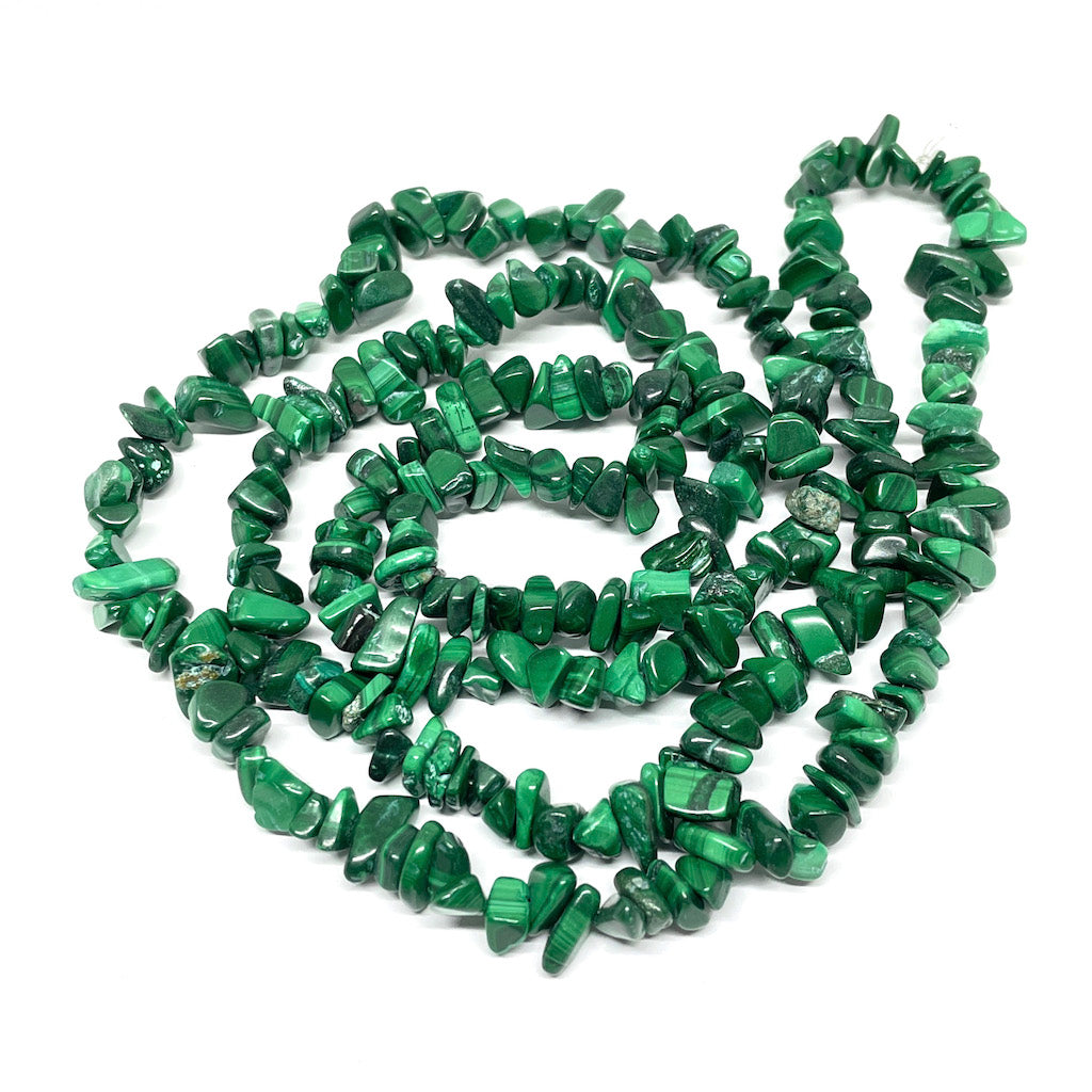 Chip de Piedra Malaquita | Tira 80cm aprox