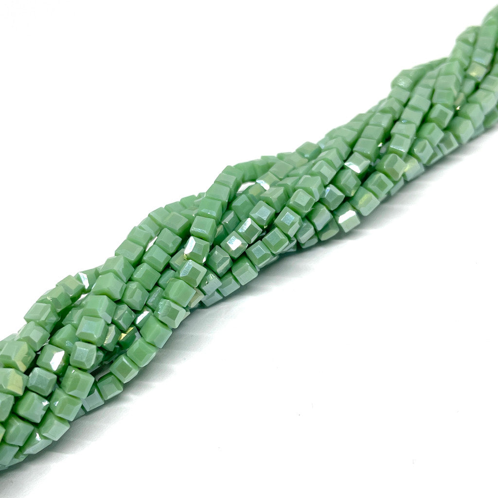 Cristal Cuadrado de 3x3mm - Verde Pistacho claro