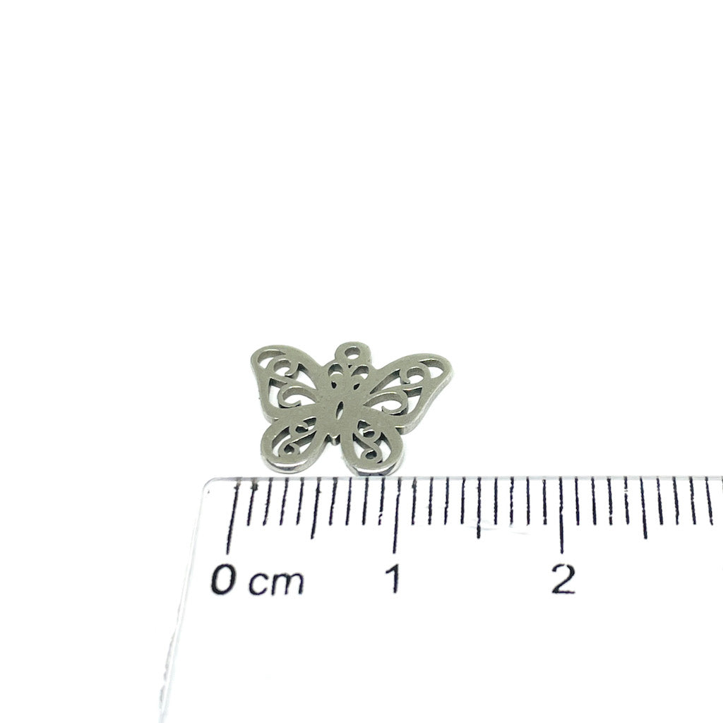 Dije Mini de Acero Quirúrgico - Mariposa 13mm - 1und
