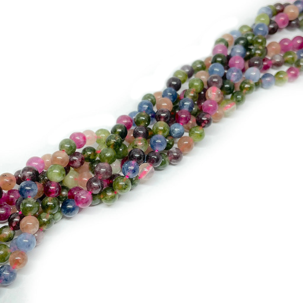 Jade Turmalina - 4mm apx - 90 cuentas aprox.